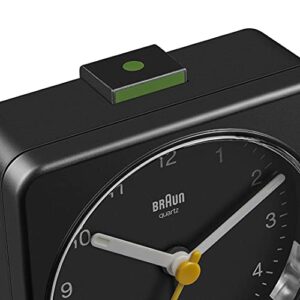 Braun Classic Triple Black Analogue Alarm Clock Home Gift Bundle with Snooze and Light, Quiet Quartz Movement, Crescendo Beep Alarm in Black, Model BC12B, BC02XB, BC03B (3 Pack)