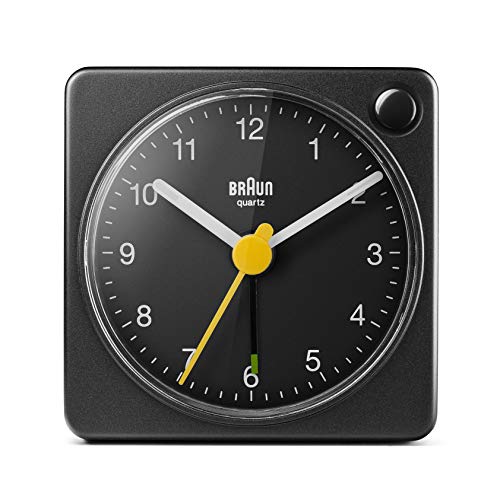 Braun Classic Triple Black Analogue Alarm Clock Home Gift Bundle with Snooze and Light, Quiet Quartz Movement, Crescendo Beep Alarm in Black, Model BC12B, BC02XB, BC03B (3 Pack)