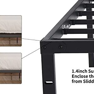 AMOBRO Queen Size Bed Frame Metal 14 Inch Platform Base with Storage Heavy Duty with Steel Slats Easy Assembly Noise Free No Need Box Spring Non-Slip,Black