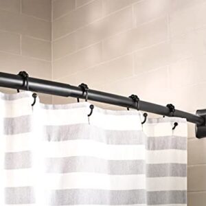 Moen 72-Inch Matte Black Permanent Mount Adjustable Curved Shower Rod, CSR2164BL