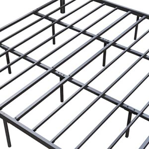 LIKIMIO King Metal Bed Frame, Platform Bed Frame King with Headboard and Strong Support Frames, Easy Assembly, Noise-Free, No Box Spring Needed, Grey Black