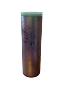 starbucks siren iridescent hot coffee double-walled tumbler with mint green lid 16oz