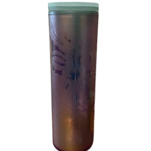 Starbucks Siren Iridescent Hot Coffee Double-Walled Tumbler with Mint green lid 16oz