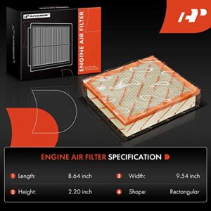 A-Premium 2-PC Engine Air Filter Compatible with Toyota, Dodge, Jeep & Lexus Models - Camry, Highlander, Avalon, Sienna, Durango, Grand Cherokee, ES350, NX300, RX350 - Replace# 17801-0P050, CA10755