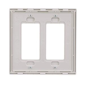 EATON PJS262W Arrow Hart Pjs262 Decorative Screw Less Wall Plate, 2 Gang, 4-1/2 in L X 4.56 in W X 0.08 in T, White