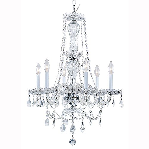 Hampton Bay Lake Point 6-Light Chrome Crystal Chandelier 31"x 22"