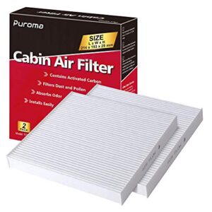 puroma 2 pack cabin air filter with multiple fiber layers replacement for cp285, cf10285, toyota 2005-2018, scion 2008-2016, lexus 2006-2017, land rover 2015-2016