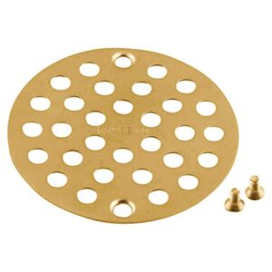 moen 102763bg 4-inch screw-in shower strainer drain cover, brushed gold