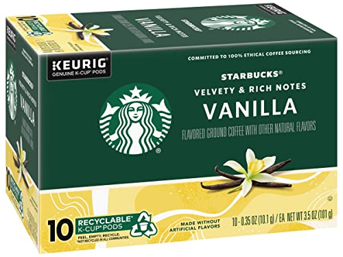 Starbucks Flavored Coffee K-Cup Pods, Vanilla Flavored Coffee, Made without Artificial Flavors, Keurig Genuine K-Cup Pods, 10 CT K-Cups/Box (Pack of 3 Boxes)