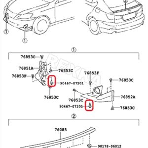 Rexka 20pcs Engine Splash Shield Fender Liner Trunk Lid Trim Under Cover Push-in Style Retainer Clip 90467-07201 for Toyota Lexus 4Runner Avalon Camry Corolla Highlander Matrix RAV4 Sequoia Tundra