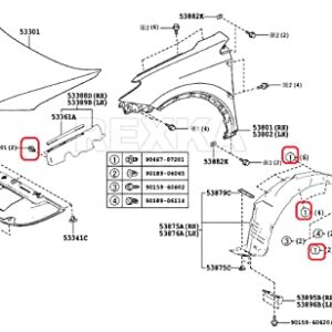 Rexka 20pcs Engine Splash Shield Fender Liner Trunk Lid Trim Under Cover Push-in Style Retainer Clip 90467-07201 for Toyota Lexus 4Runner Avalon Camry Corolla Highlander Matrix RAV4 Sequoia Tundra