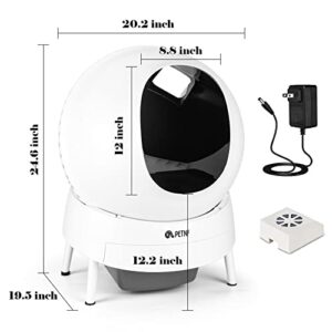 Automatic Cat Litter Box,APP Remote Control Self Cleaning Cat Litter Box,Health Tracking/57L Large Space/Safety Protection/Odor Removal/Easy to Maintain Smart Kitty Robot Litter Box for Multiple Cats