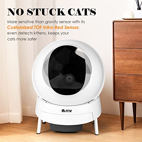 Automatic Cat Litter Box,APP Remote Control Self Cleaning Cat Litter Box,Health Tracking/57L Large Space/Safety Protection/Odor Removal/Easy to Maintain Smart Kitty Robot Litter Box for Multiple Cats