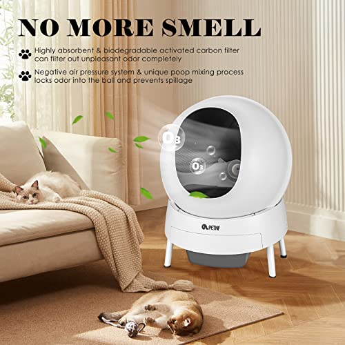 Automatic Cat Litter Box,APP Remote Control Self Cleaning Cat Litter Box,Health Tracking/57L Large Space/Safety Protection/Odor Removal/Easy to Maintain Smart Kitty Robot Litter Box for Multiple Cats