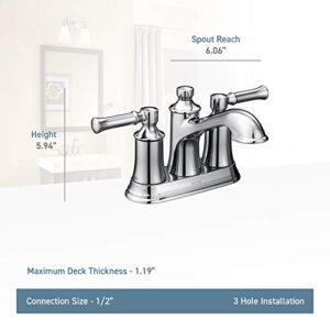 Moen 6802BL Dartmoor Two-Handle Low Arc Bathroom Faucet, Matte Black