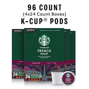 Starbucks K-Cup Coffee Pods—Dark Roast Coffee—French Roast for Keurig Brewers—100% Arabica—4 boxes (96 pods total)