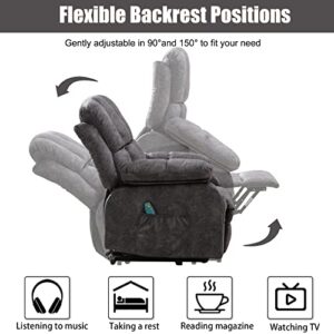 VON RACER Lift Chair Lift Chairs Recliners for Elderly Lift Chair with Heat and Massage Recliner Chair for Living Room Power Recliner with Side Pocket, USB Charge Port Power Lift Recliner Chair