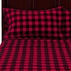 Mainstays Flannel Bedding Sheet Set, King, Red Plaid