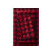 Mainstays Flannel Bedding Sheet Set, King, Red Plaid