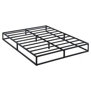 Olee Sleep 9 inch Modern Metal Platform Bed Frame / Steel Slats / Mattress Foundation / No Box Spring Needed, Queen