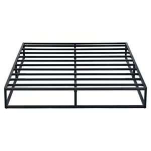 Olee Sleep 9 inch Modern Metal Platform Bed Frame / Steel Slats / Mattress Foundation / No Box Spring Needed, Queen