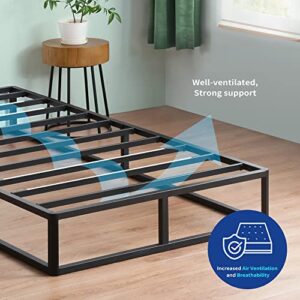 Olee Sleep 9 inch Modern Metal Platform Bed Frame / Steel Slats / Mattress Foundation / No Box Spring Needed, Queen