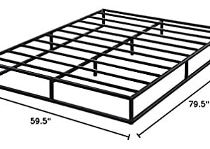 Olee Sleep 9 inch Modern Metal Platform Bed Frame / Steel Slats / Mattress Foundation / No Box Spring Needed, Queen