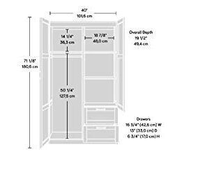 Sauder Large Storage Cabinet, Soft White Finish