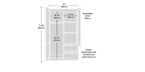 Sauder Large Storage Cabinet, Soft White Finish