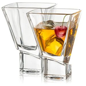 JoyJolt Carre 2-Piece Cocktail Glasses Set, 8 Ounce Martini Glasses