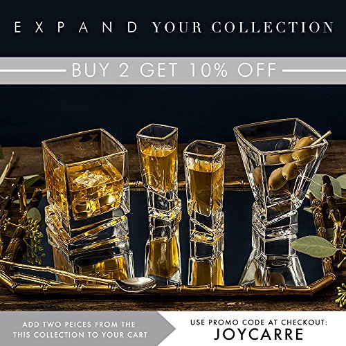 JoyJolt Carre 2-Piece Cocktail Glasses Set, 8 Ounce Martini Glasses