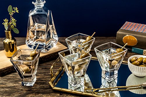 JoyJolt Carre 2-Piece Cocktail Glasses Set, 8 Ounce Martini Glasses