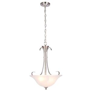 Hampton Bay 19710-000 Santa Rita 2-Light Brushed Nickel Inverted Pendant