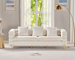 amerlife sofa, oversized sofa- 85 inch sofa couch, 3 seater sofa comfy sofa for living room- beige deep seat sofa, bouclé couch