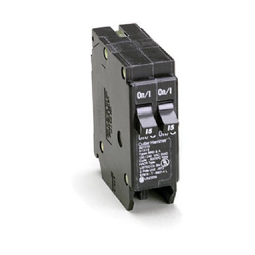 Eaton Corporation Br1515 Single Pole Tandem Circuit Breaker, 120V, 2-15-Amp