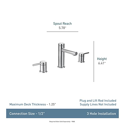 Moen Align Brushed Gold Two-Handle Modern 8-Inch Widespread Bathroom Faucet Trim Kit, Valve Required, T6193BG