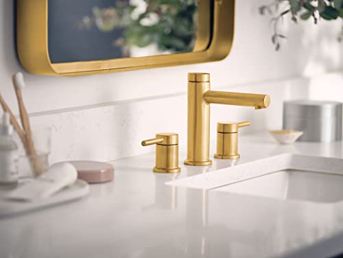 Moen Align Brushed Gold Two-Handle Modern 8-Inch Widespread Bathroom Faucet Trim Kit, Valve Required, T6193BG