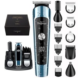 brightup beard trimmer for men, beard grooming kit for men, ipx7 waterproof hair clippers hair trimmer for mustache, body, facial, nose hair cutting, electric razor for men, gifts for men, fk-8788t