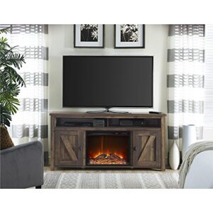 ameriwood home farmington electric fireplace tv console for tvs up to 60″, rustic