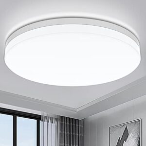 Airand 5000K LED Ceiling Light Flush Mount 18W 1650LM Round LED Ceiling Lamp for Kitchen, Bedroom, Bathroom, Hallway, Stairwell, 9.5'', Waterproof IP44, 80Ra, 150W Equivalent (Daylight White)…