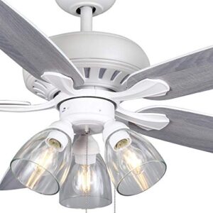 Hampton Bay Rockport 52 in. LED Matte White LED Ceiling Fan with Light kit