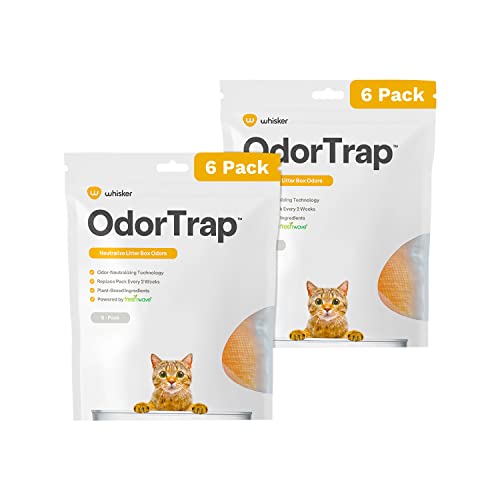 OdorTrap Pack Refills by Whisker, 12 Pack Refill for OdorTrap Pod (Pod Not Included), Eliminates Litter Box Odors, Compatible with Litter-Robot and Traditional Litter Boxes