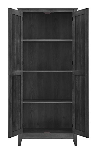 Ameriwood Home Farmington Wide Storage Cabinet, 31.5", Rustic Gray & Home Farmington Wide Storage Cabinet, 18", Rustic Gray,7531196COM