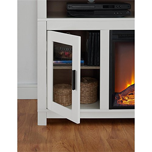 Ameriwood Home Carver Electric Fireplace TV Stand for TVs up to 60" Wide, White