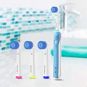 8 Pack Sensitive Gum Care Replacement Brush Heads Compatible with Oral b Braun Electric Toothbrush. Soft Bristle for Superior and Gentle Clean