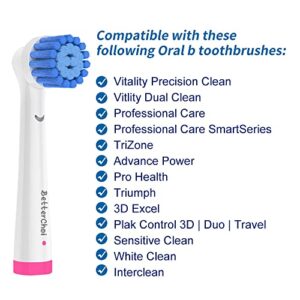8 Pack Sensitive Gum Care Replacement Brush Heads Compatible with Oral b Braun Electric Toothbrush. Soft Bristle for Superior and Gentle Clean