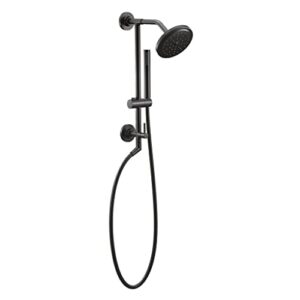 Moen Annex Matte Black Shower Slidebar and Shower Hose System Trim, Valve Required, TS3661NHBL