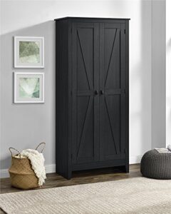 ameriwood home systembuild farmington 31.5 inch wide storage cabinet, black oak