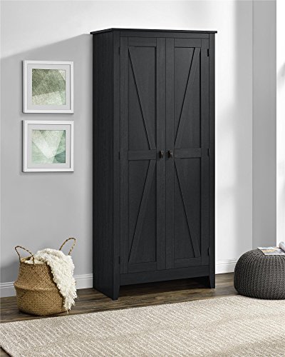 Ameriwood HOME SystemBuild Farmington 31.5 inch Wide Storage Cabinet, Black Oak