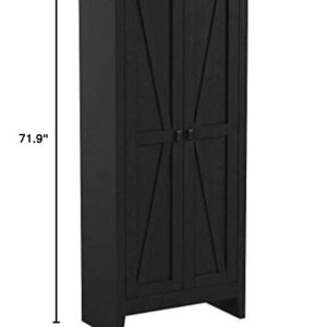 Ameriwood HOME SystemBuild Farmington 31.5 inch Wide Storage Cabinet, Black Oak